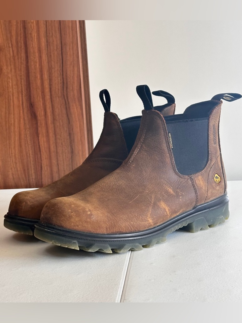 Wolverine Brown Leather Men's Work Boots 10M